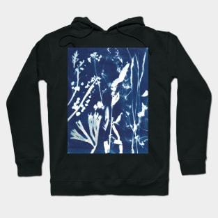 Wildflowers cyanotype sunprint Hoodie